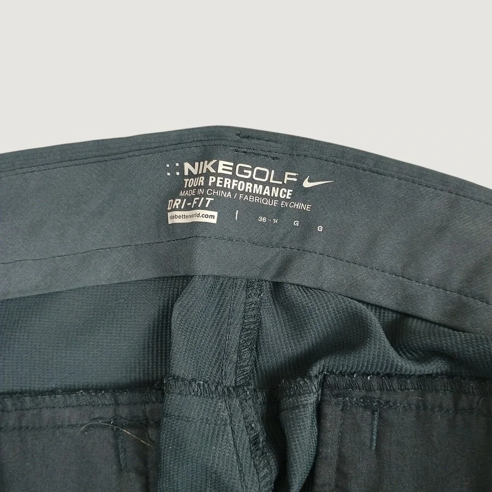 Nike Golf Pants Mens 36x34 Solid Black Dri-FIT Tour Performance Athletic Sport
